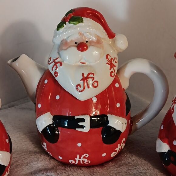 Santa Claus Ho Ho Ho Ceramic 3 Piece Tea Set - Picture 6 of 8